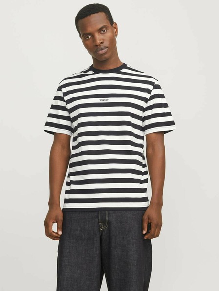 Jack & Jones Tricou cu dungi albe și negre pentru bărbați Jack & Jones