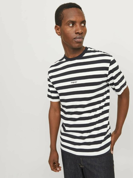Jack & Jones Tricou cu dungi albe și negre pentru bărbați Jack & Jones