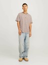 Jack & Jones Tricou cu dungi albe și maro pentru bărbați Jack & Jones