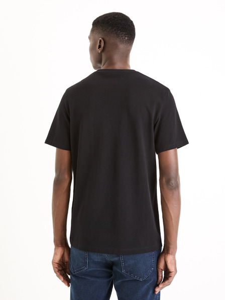 Celio Tricou de bază negru pentru bărbați Celio Gepik