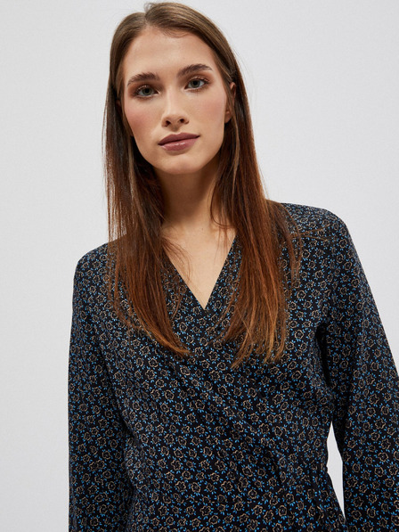 Moodo Rochie midi neagră cu model pentru femei Moodo