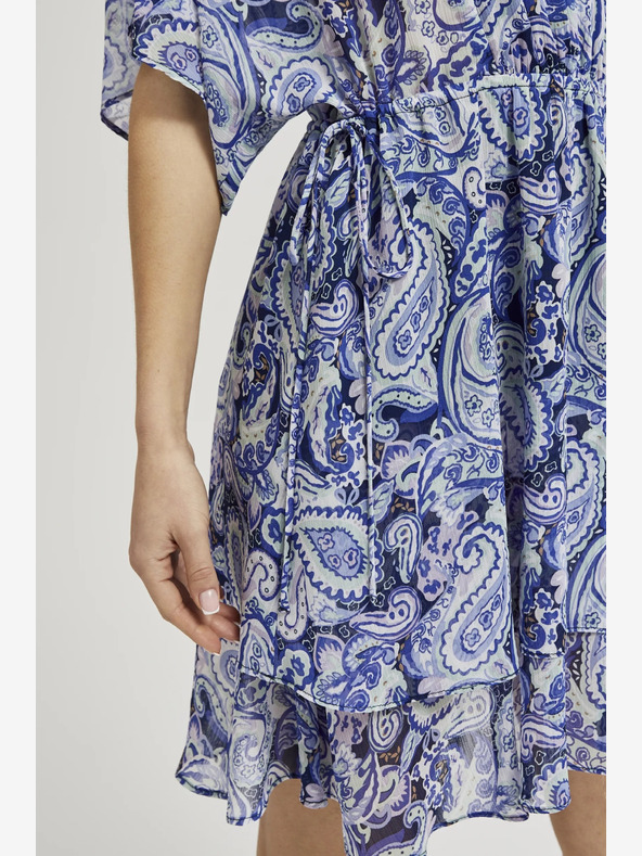 Moodo Rochie albastră cu model până la genunchi Moodo