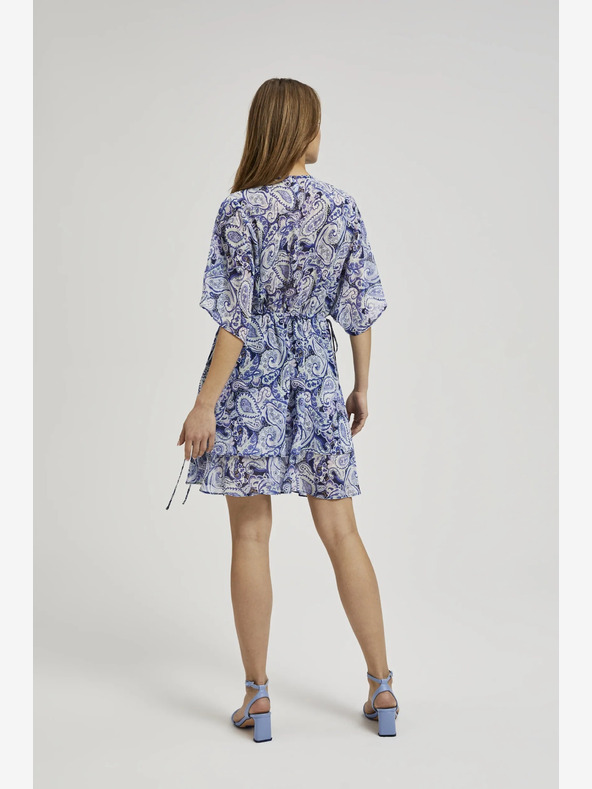 Moodo Rochie albastră cu model până la genunchi Moodo