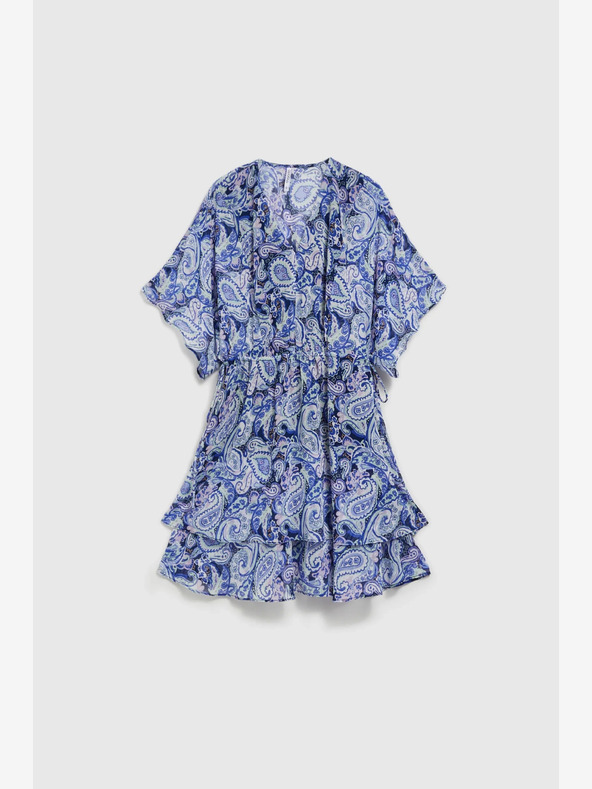 Moodo Rochie albastră cu model până la genunchi Moodo