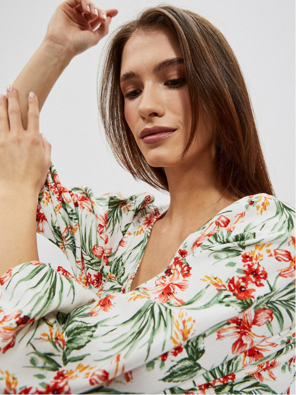 Moodo Rochie albă cu model pentru femei Moodo