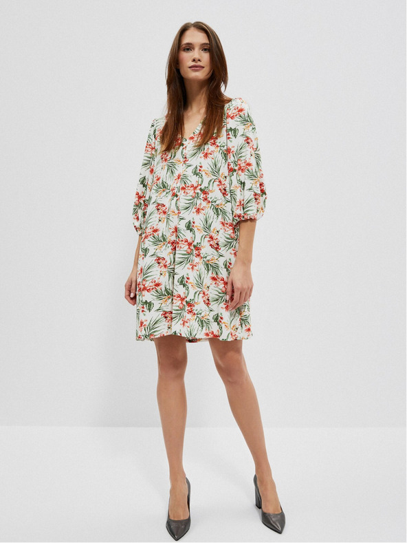 Moodo Rochie albă cu model pentru femei Moodo