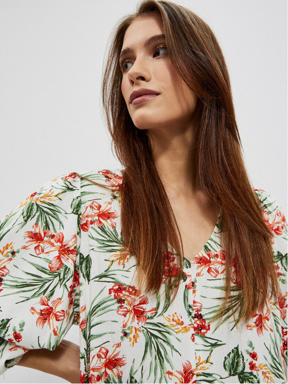 Moodo Rochie albă cu model pentru femei Moodo