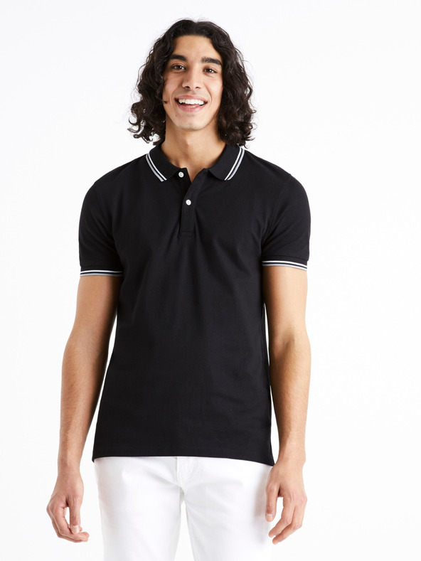 Celio Tricou polo negru pentru bărbați Celio Decolrayeb