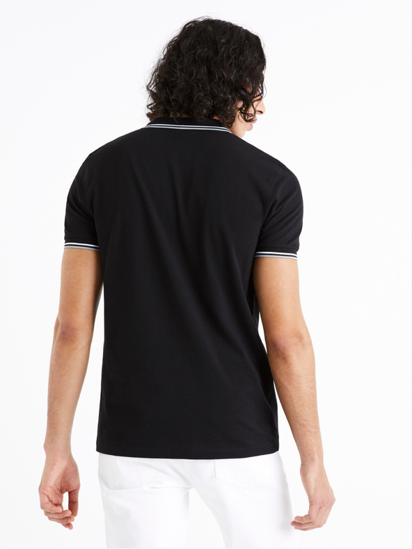 Celio Tricou polo negru pentru bărbați Celio Decolrayeb