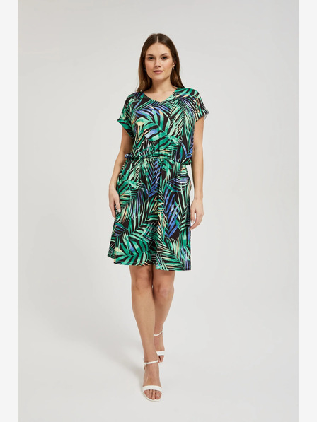 Moodo Rochie midi cu model turcoaz și negru Moodo
