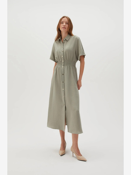 Moodo Rochie cămașă verde deschis pentru femei Moodo