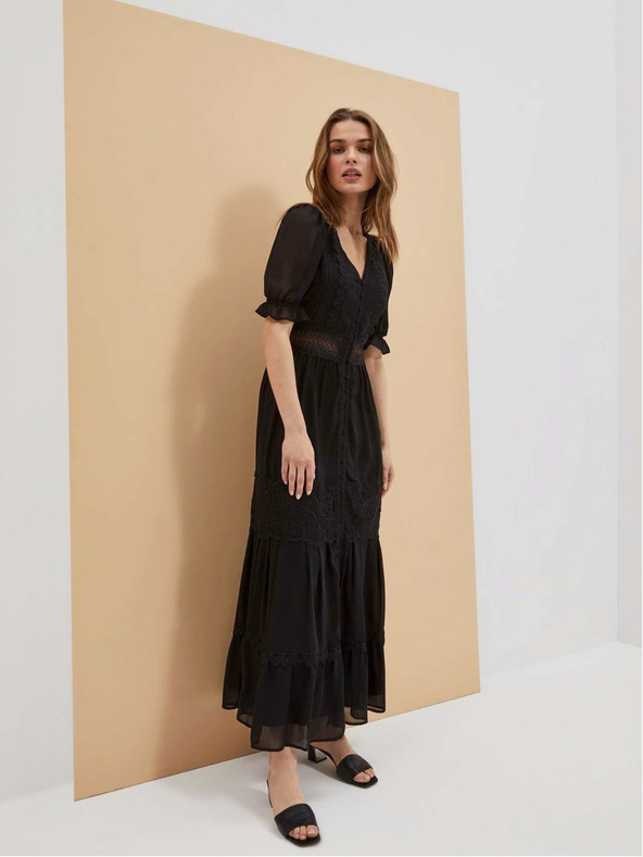 Moodo Rochie lungă neagră de damă Moodo