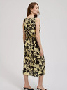 Moodo Rochie midi galbenă cu motive florale Moodo