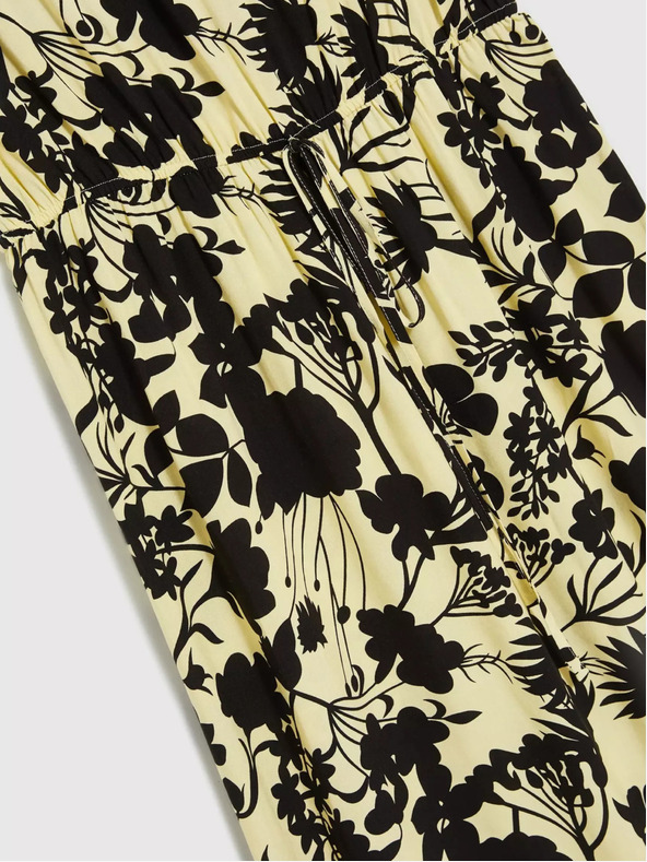 Moodo Rochie midi galbenă cu motive florale Moodo