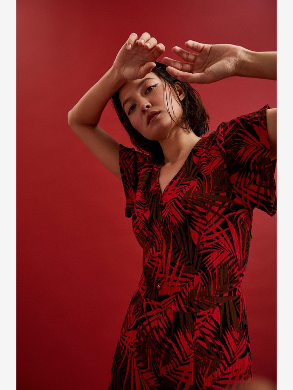 Moodo Rochie roșie cu decolteu în V Moodo