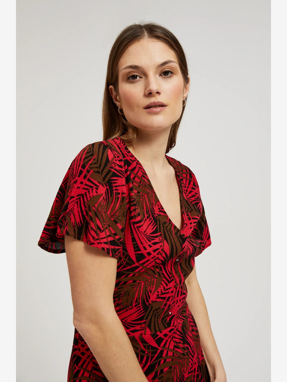 Moodo Rochie roșie cu decolteu în V Moodo