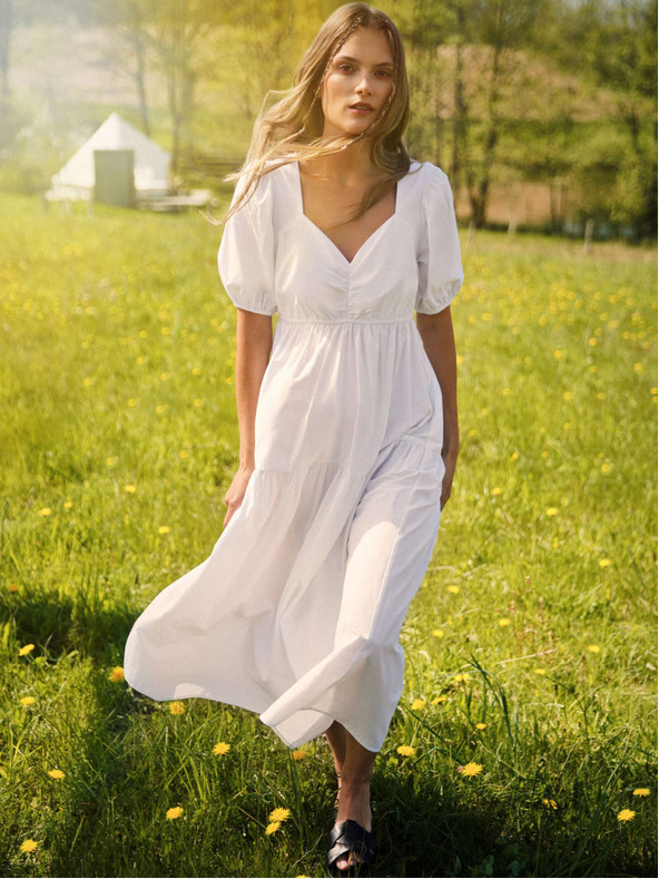 Moodo Rochie albă de damă Moodo