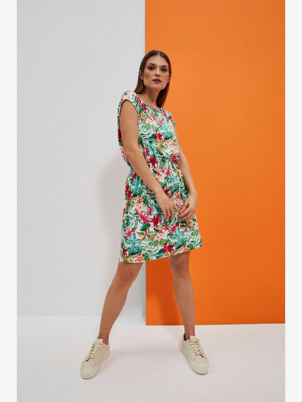 Moodo Rochie cu model verde și alb Moodo