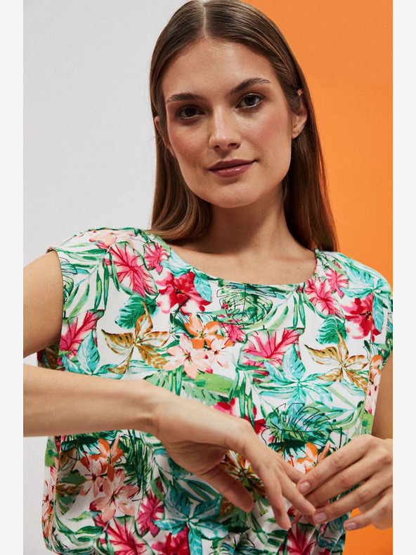 Moodo Rochie cu model verde și alb Moodo