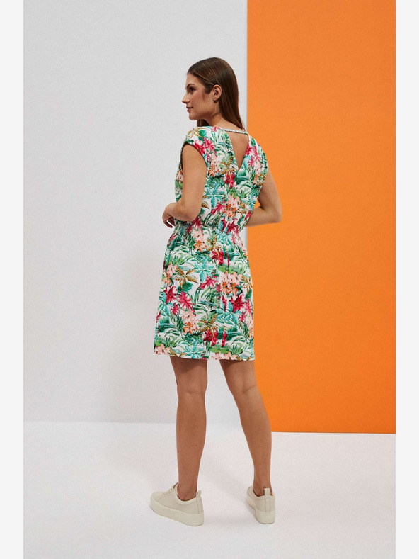 Moodo Rochie cu model verde și alb Moodo