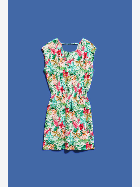 Moodo Rochie cu model verde și alb Moodo