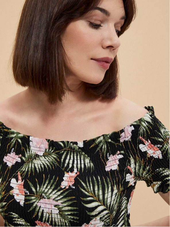 Moodo Rochie cu motive din viscoză Moodo