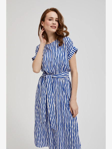 Moodo Rochie midi albastră cu dungi Moodo