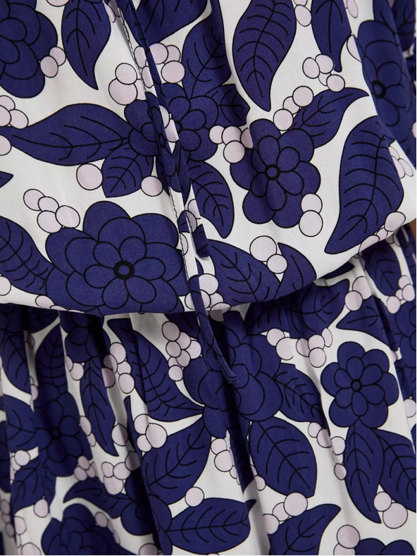 Moodo Rochie florală mov cu mâneci bufante Moodo