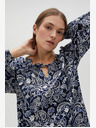 Moodo Rochie albă și albastră cu model pentru femei Moodo