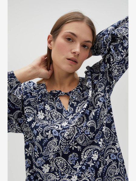 Moodo Rochie albă și albastră cu model pentru femei Moodo