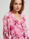 Moodo Rochie roz cu flori și volane Moodo