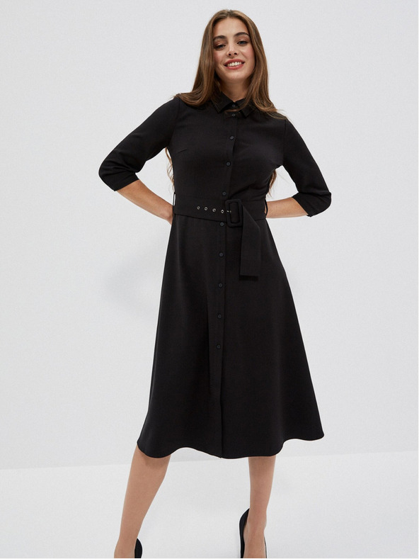 Moodo Rochie midi neagră de damă Moodo