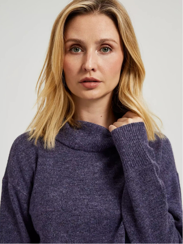 Moodo Pulover cu guler înalt violet Moodo