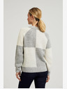Moodo Pulover de damă alb și gri Moodo