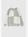 Moodo Pulover de damă alb și gri Moodo