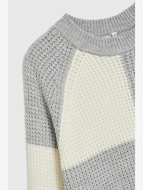 Moodo Pulover de damă alb și gri Moodo