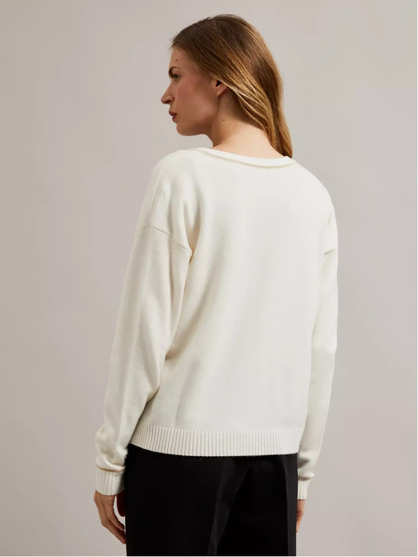 Moodo Pulover de damă cu fir metalic Moodo