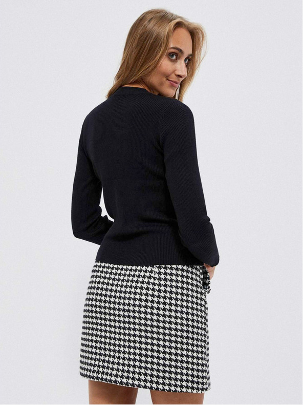 Moodo Pulover negru de damă cu perle Moodo