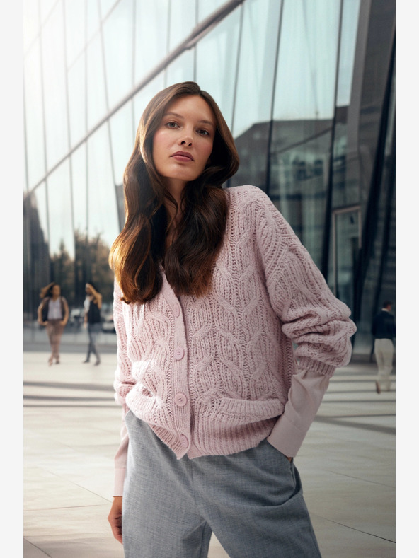 Moodo Cardigan de damă roz deschis Moodo