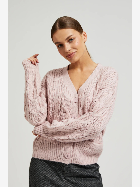 Moodo Cardigan de damă roz deschis Moodo