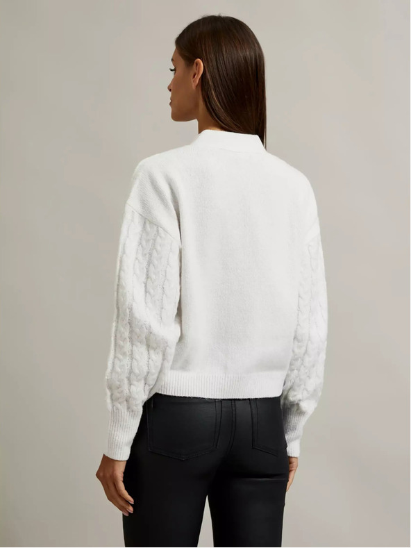 Moodo Cardigan scurt alb cu nasturi Moodo