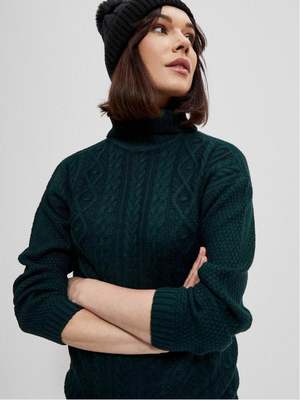 Moodo Pulover pentru femei verde închis Moodo