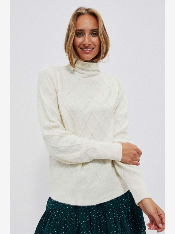 Moodo Pulover crem pentru femei Moodo