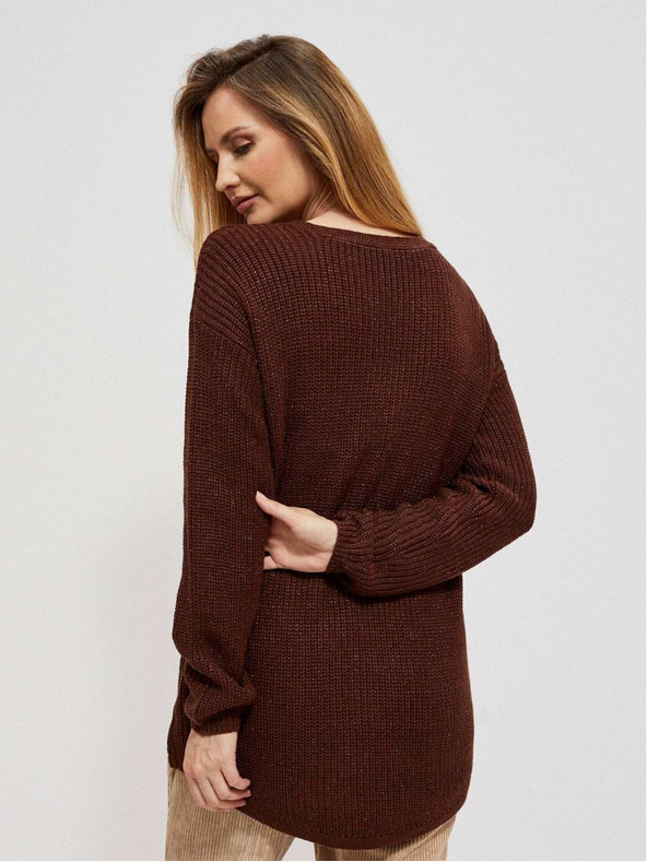 Moodo Pulover de damă maro strălucitor Moodo