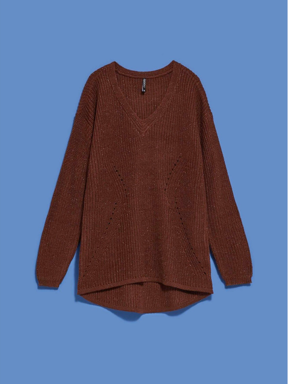 Moodo Pulover de damă maro strălucitor Moodo