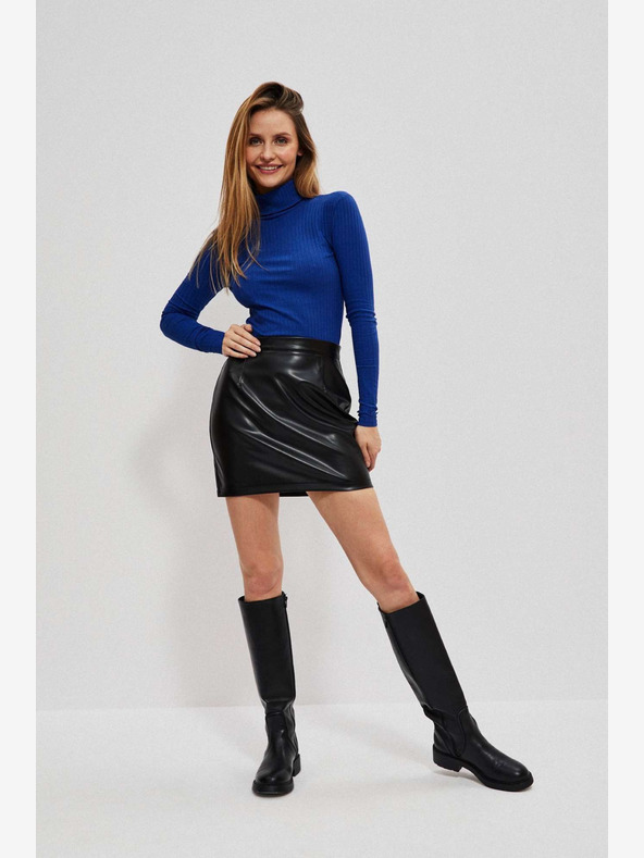 Moodo Fustă din piele întoarsă neagră pentru femei Moodo