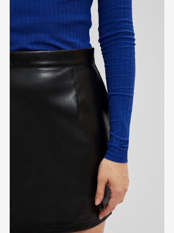 Moodo Fustă din piele întoarsă neagră pentru femei Moodo