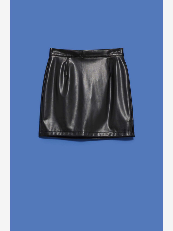 Moodo Fustă din piele întoarsă neagră pentru femei Moodo