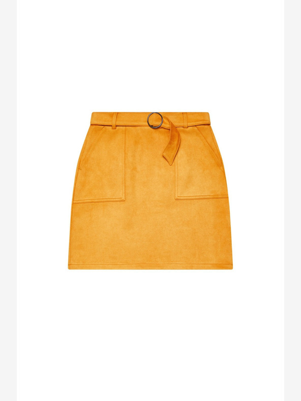 Moodo Fustă de damă portocalie din piele de căprioară Moodo