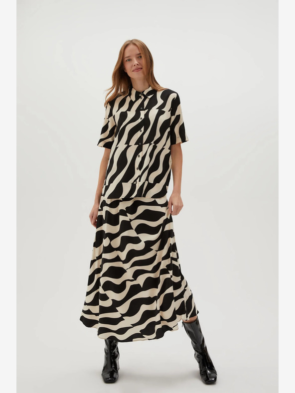 Moodo Fustă cu model Moodo Bej și Negru pentru femei